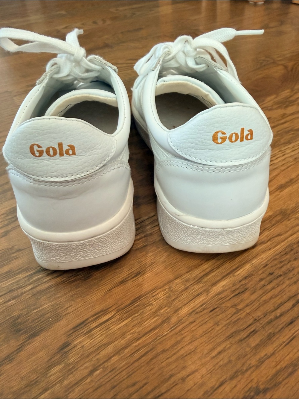 Gola Grandslam Leather White Sneakers Gold Logo Women’s Size 9 - Picture 4 of 5